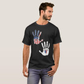 VS Zuid-Korea Handafdruk Vlag Trots Koreaans-Ameri T-shirt (Voorkant volledig)