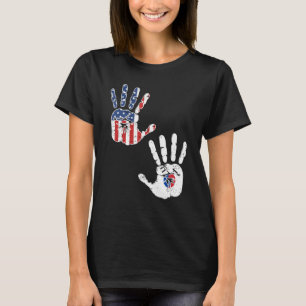 VS Zuid-Korea Handafdruk Vlag Trots Koreaans-Ameri T-shirt