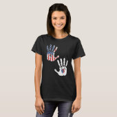 VS Zuid-Korea Handafdruk Vlag Trots Koreaans-Ameri T-shirt (Voorkant volledig)