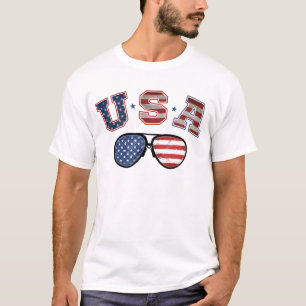VSAV zonnebril met vlag van de Verenigde Staten 4 T-shirt