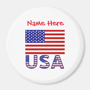 VSAVerenigde Staten Amerika Vlag Rood Personalisat Magneet