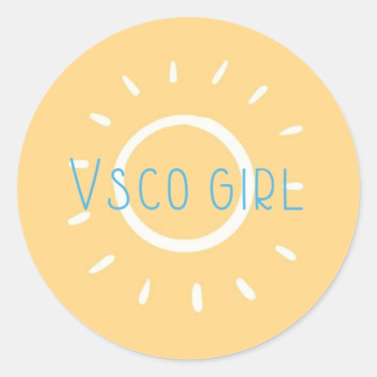 vsco girl ronde sticker (Voorkant)