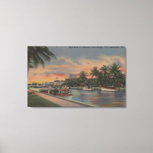 Vt. Lauderdale, FL - New River Uitzicht & Andrews Canvas Afdruk