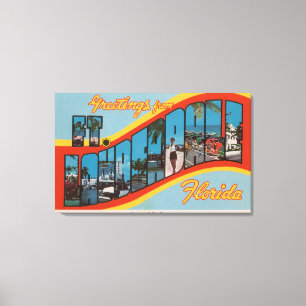 Vt. Lauderdale, Florida - Large Letter Scenes 2 Canvas Afdruk