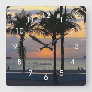 Vt. Lauderdale Sunrise Vierkante Klok