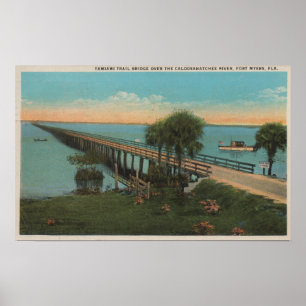 Vt. Myers, Florida - Uitzicht van Tamiami Trail Br Poster
