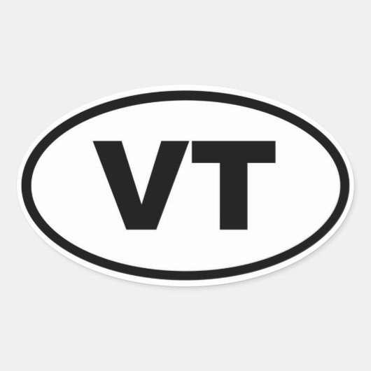 VT Vermont Ovale Sticker (Voorkant)