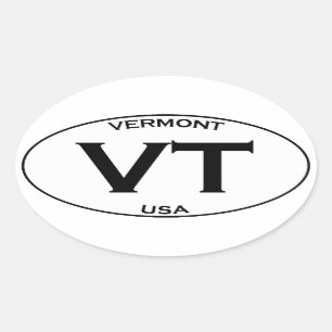VT - Vermont Verenigde Staten Ovaal Logo Ovale Sticker