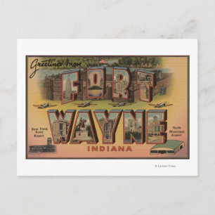 Vt. Wayne, Indiana - Large Letter Scenes 2 Briefkaart
