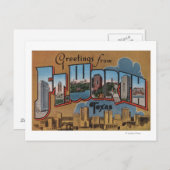 Vt. Worth, Texas - Large Letter Scenes Briefkaart (Voorkant / Achterkant)
