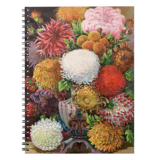 VTG Carnet de chrysanthèmes botaniques (Devant)