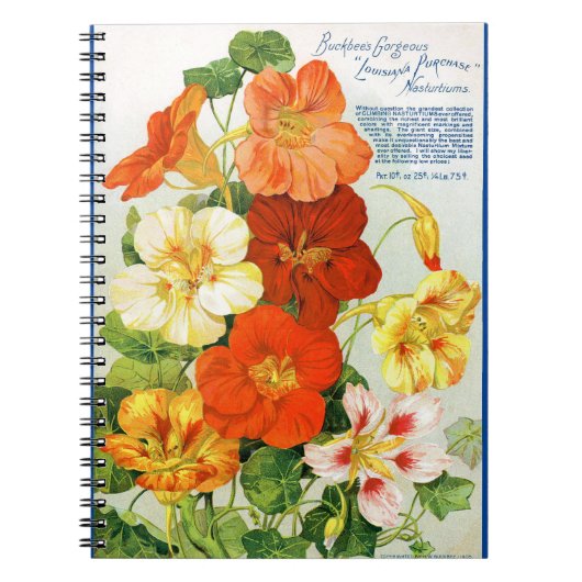 VTG Nasturtiums Botaniques Carnet Spiral (Devant)