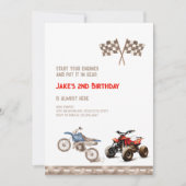 VTT Dirt double thème Anniversaire Invitation (Devant)