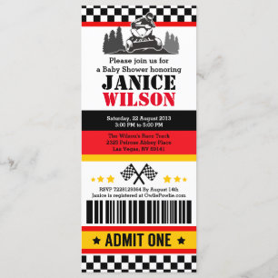 VTT Dirt Quad Baby shower Vélo Invitation