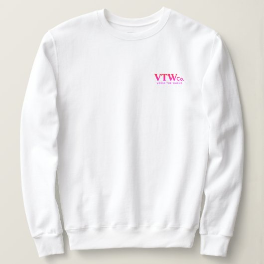 VTW Co., femme Sweatshirt à col blanc (Design devant)
