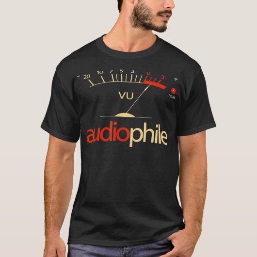 VU-meter HiFi stereo-audiofiel T-shirt (Voorkant)