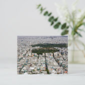 Vue aérienne d'Athènes sur une carte postale (Debout devant)