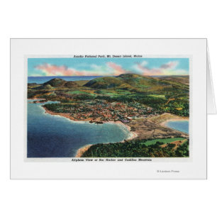 Vue aérienne de Bar Harbour et Cadillac