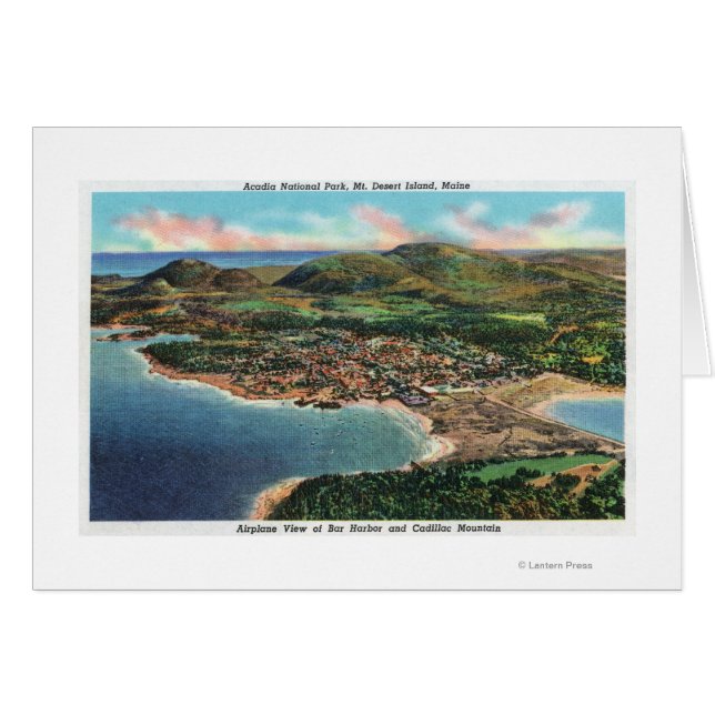 Vue aérienne de Bar Harbour et Cadillac (Devant horizontal)