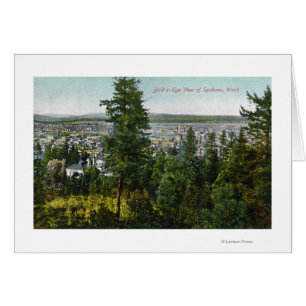 Vue aérienne de la ville à travers les bois