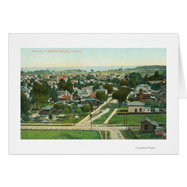 Vue aérienne de la ville de Santa Cruz, CA (Devant horizontal)