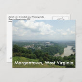 Vue aérienne de Morgantown WV, Mon River Cartes po (Devant / Derrière)