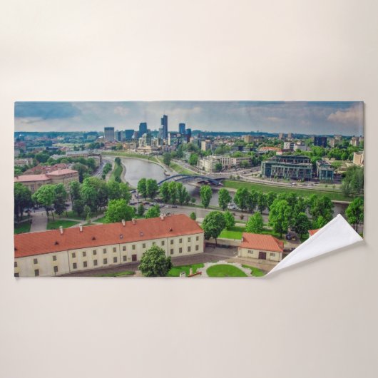 Vue aérienne de Vilnius, Lituanie (Serviette de bain)
