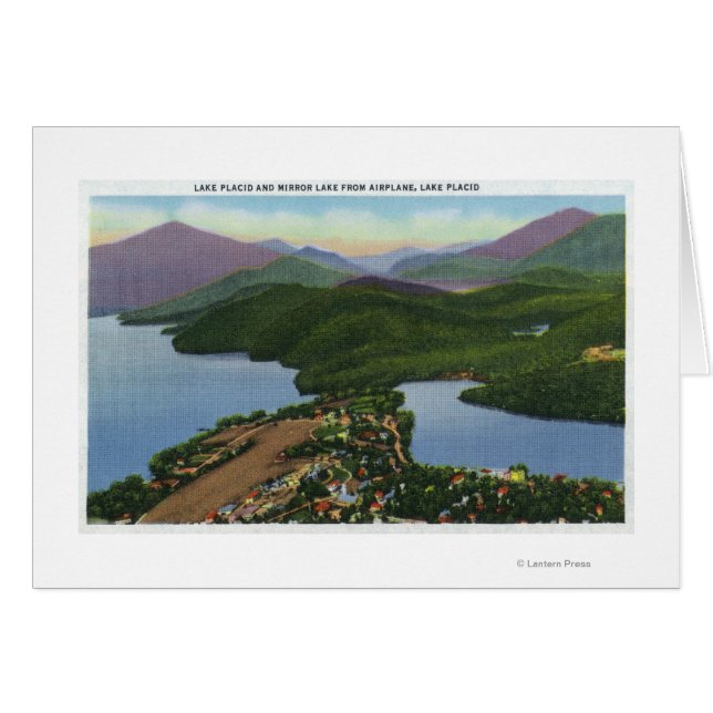 Vue aérienne des lacs Placid et miroir (Devant horizontal)