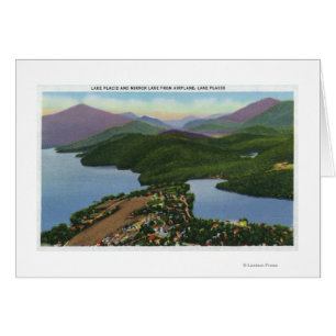 Vue aérienne des lacs placides et du miroir