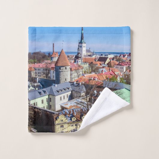 Vue aérienne du centre de Tallinn (Gant de toilette)