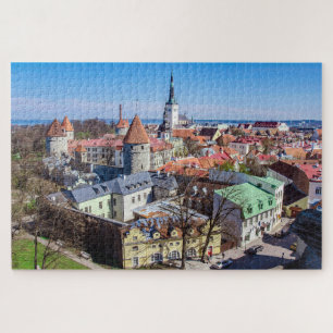 Vue aérienne du centre-ville de Tallinn puzzle