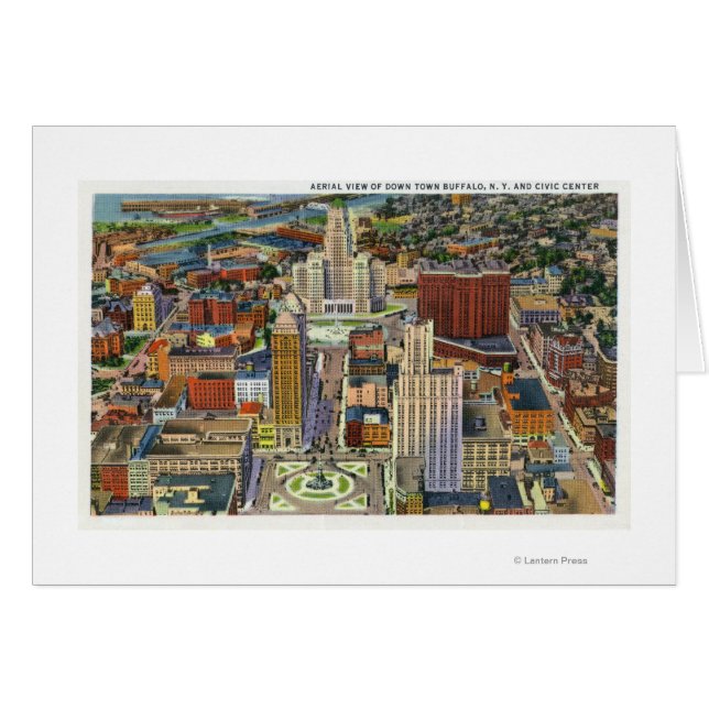 Vue aérienne du centre-ville et du centre civique (Devant horizontal)