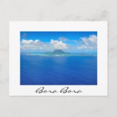 Vue aérienne sur Bora Bora carte postale blanche (Devant)