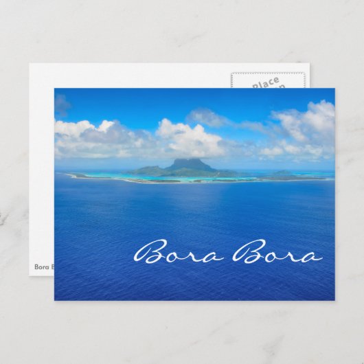 Vue aérienne sur Bora Bora carte postale texte (Devant / Derrière)