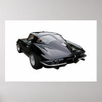 Vue arrière de 1963 Corvette Stingray poster Coupe