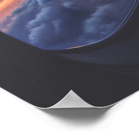 Vue coucher de soleil à partir d'une affiche de fe (Coin)