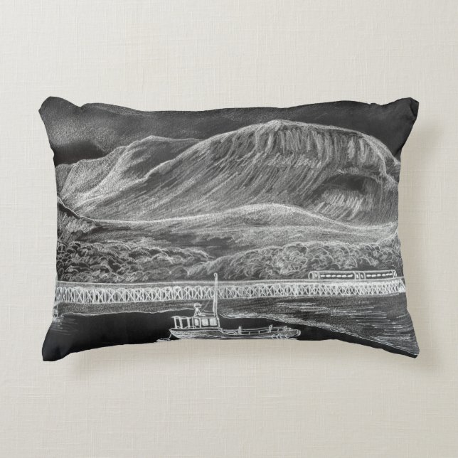 Vue de Barmouth vers Cader Idris coussin (Devant)