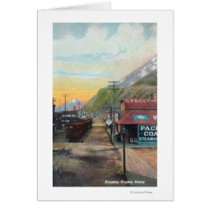 Vue de Broadway & Railroad CarsSkagway, AK