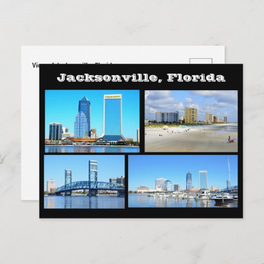 Vue de Jacksonville. Carte postale Floride (Devant / Derrière)