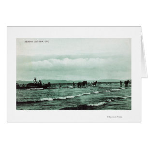 Vue de la pêche de la Seine de pêcheurs, chariots