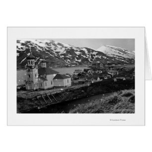 Vue de la ville d'Unalaska, Alaska Photographie