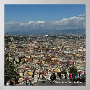 Vue de Naples, Italie Design Poster