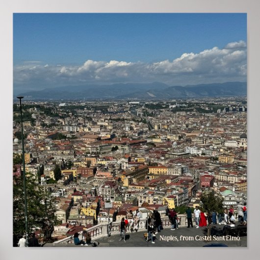 Vue de Naples, Italie Design Poster (Devant)