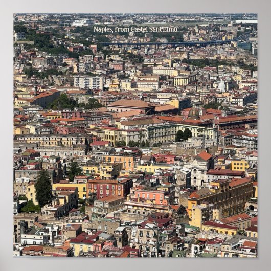 Vue de Naples, Italie Design Poster (Devant)