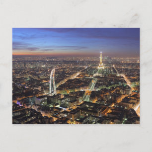Vue de Paris la nuit Carte postale
