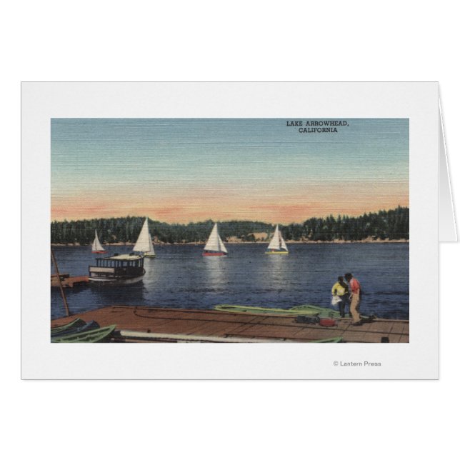 Vue de quai, lac et voiliers (Devant horizontal)