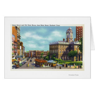 Vue de rue principale de rue d'état et de vieil