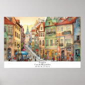 Vue de rue Whimsical de Prague AI Poster d'Art (Devant)