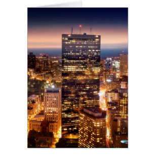 Vue d'ensemble de Boston la nuit