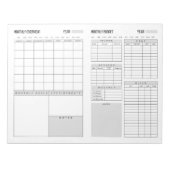 Vue d'ensemble mensuelle et Bloc-notes du budget m (Devant)